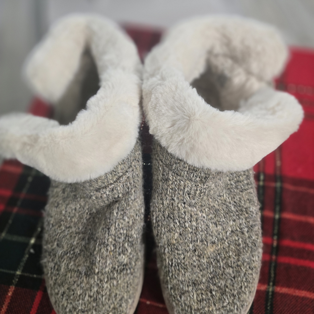 Skechers Gray Winter Boots with Cream Fur